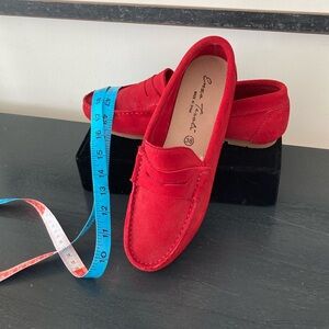 Red Suede Driving Moccasins